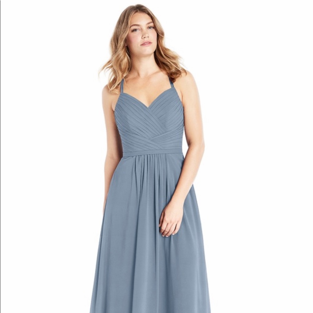Azazie Amari bridesmaid dress blue size A6